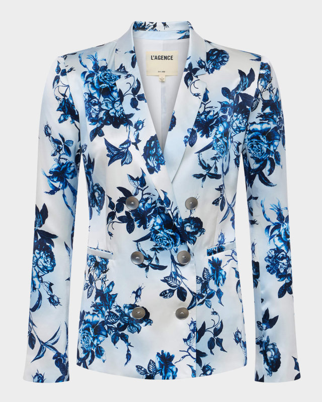 Painterly Floral Colin Double-Breasted Blazer